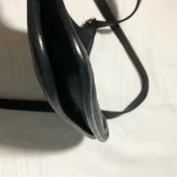 Vintage coach black leather mini hippie flap 9142 crossbody purse bag adjustable - Picture 10 of 11